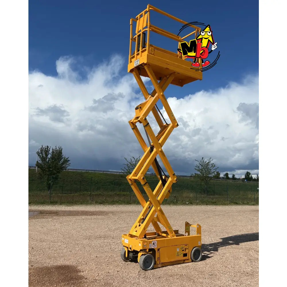 Plataforma vertical Genie 1532 en posición de trabajo maxima altura